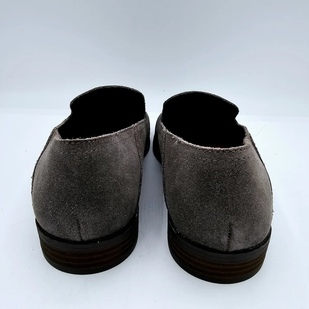 Lucky Brand Gray Leather Suede Elafina Loafers